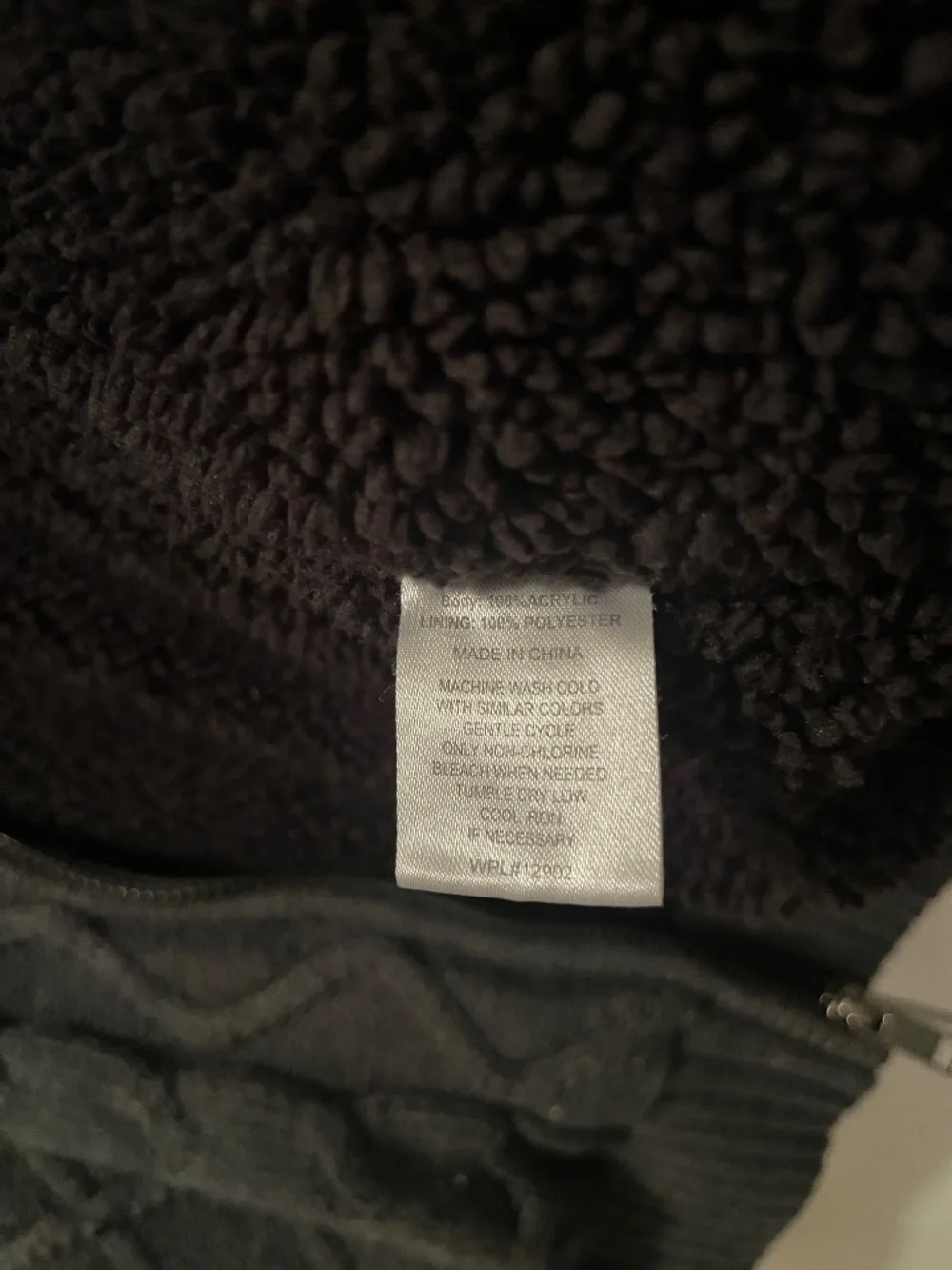 zip up gray sweater, large